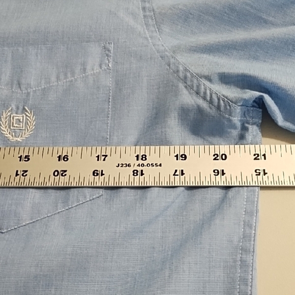 Chaps Blue Casual Button Down Shirt with Classic Style - Picture 9 of 12